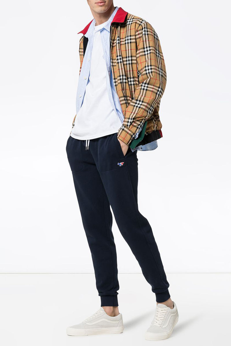 Classic Jog Pant Tricolor Fox Patch in Navy