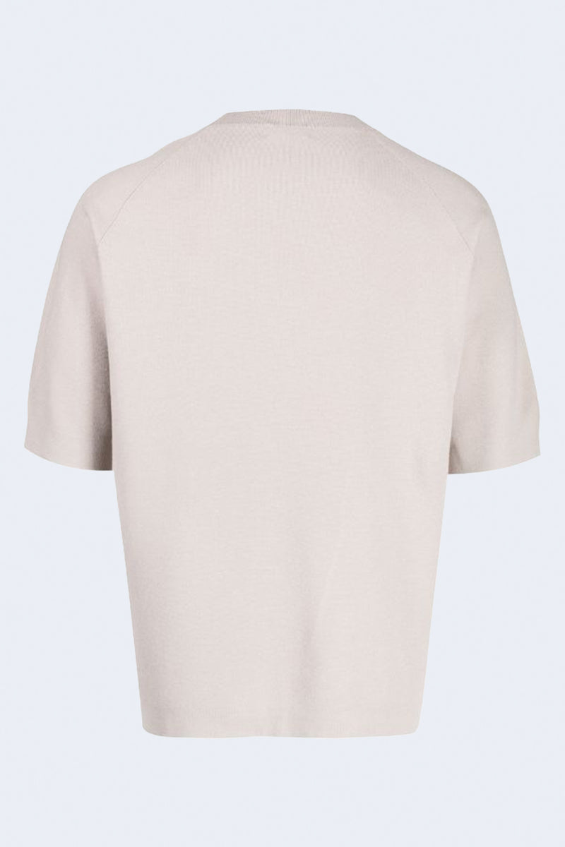 M.K.  Short Sleeve Maddox Sweater in Cement