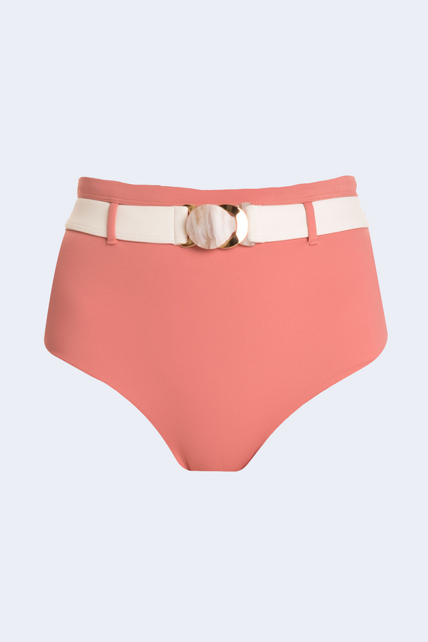 Mesa Classic High Waisted Belted Brief in Rosewater