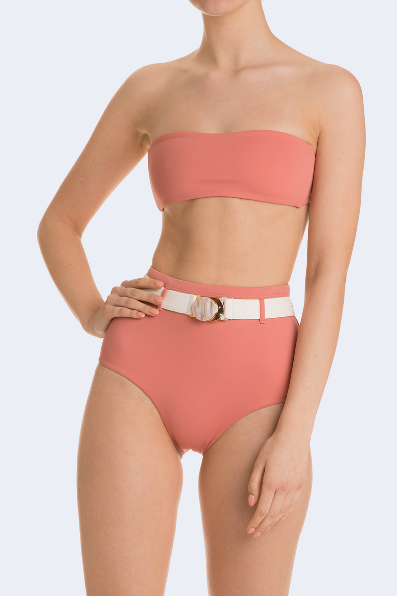 Mesa Classic High Waisted Belted Brief in Rosewater