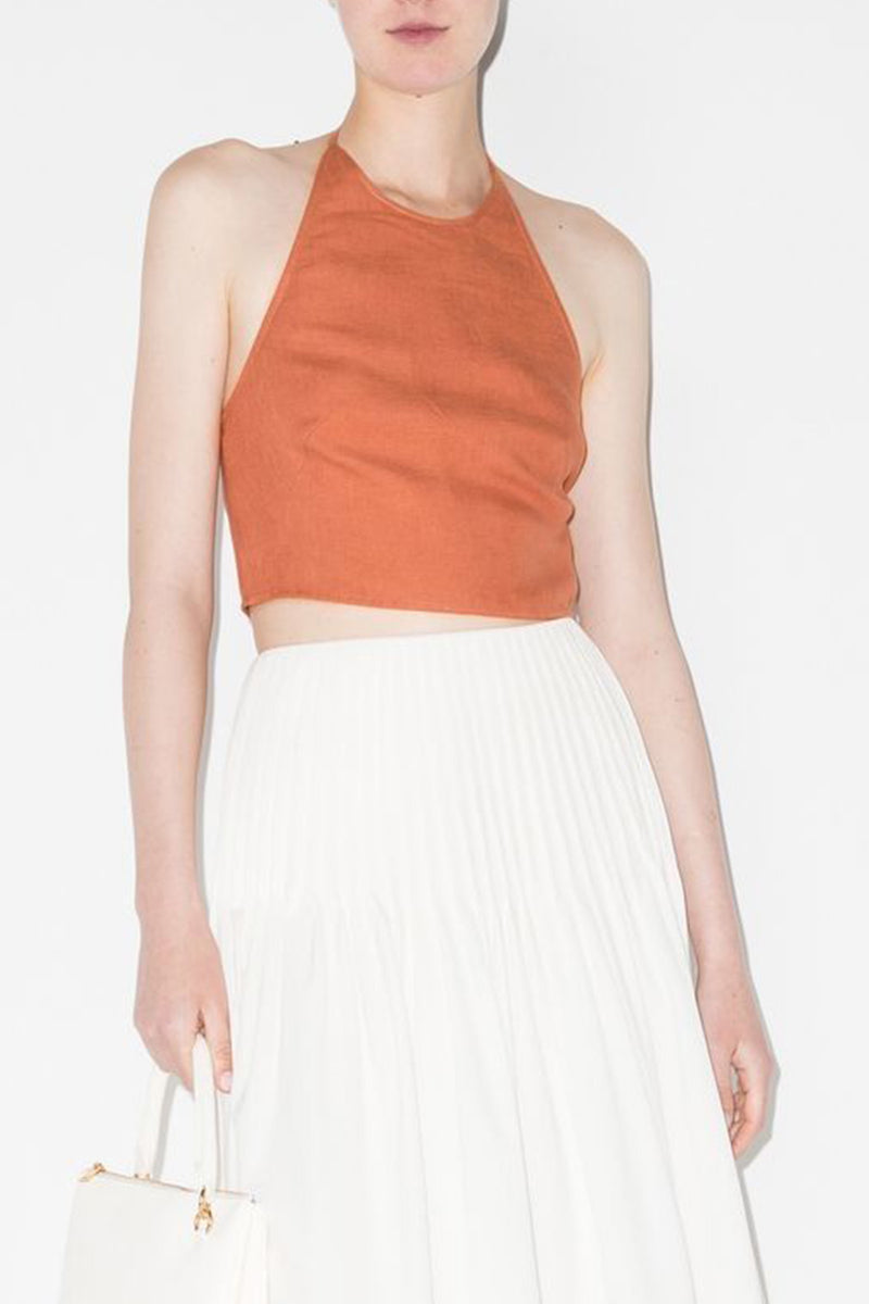 Savannah Belgian Linen Top in Desert