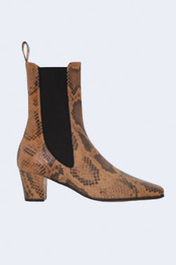 Python Print Beatles Bootie in Cognac