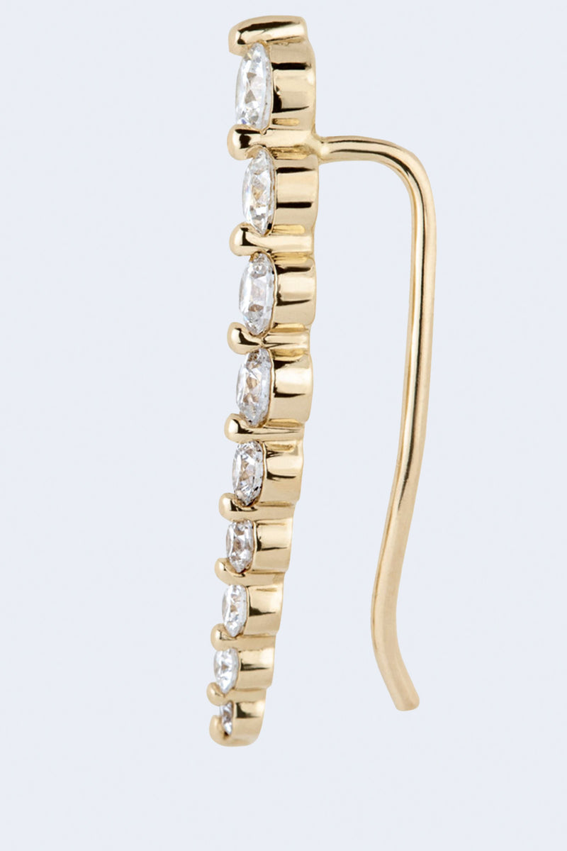 Diamond Ear Crawler in Yellow Gold