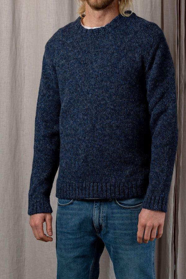 Simon Crewneck Sweater in Blu