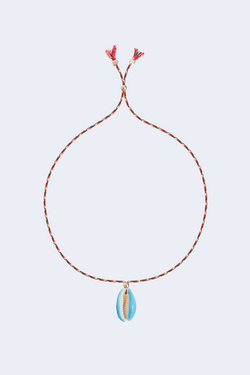 Hand Painted Shell Bracelet in Turquoise